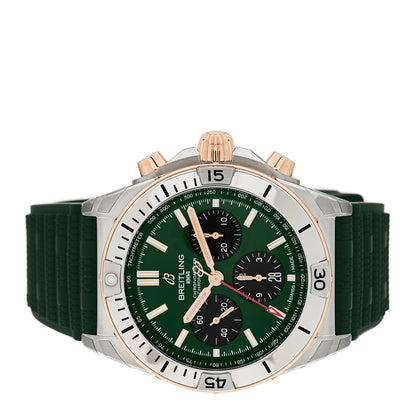Breitling Stainless Steel 18K Rose Gold Rubber 42mm Chronomat B01 Automatic Watch Green UB0134131L1S1 2 of 5