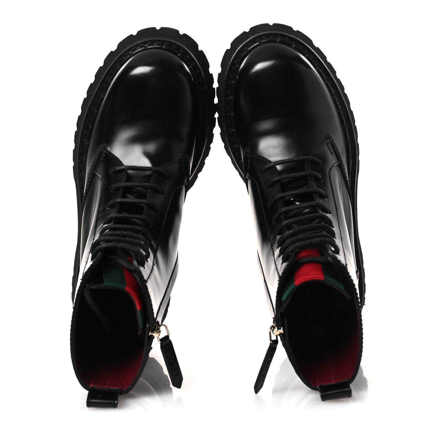 Gucci Spice Lux Nappa Web Combat Boots 36 Black 3 of 22
