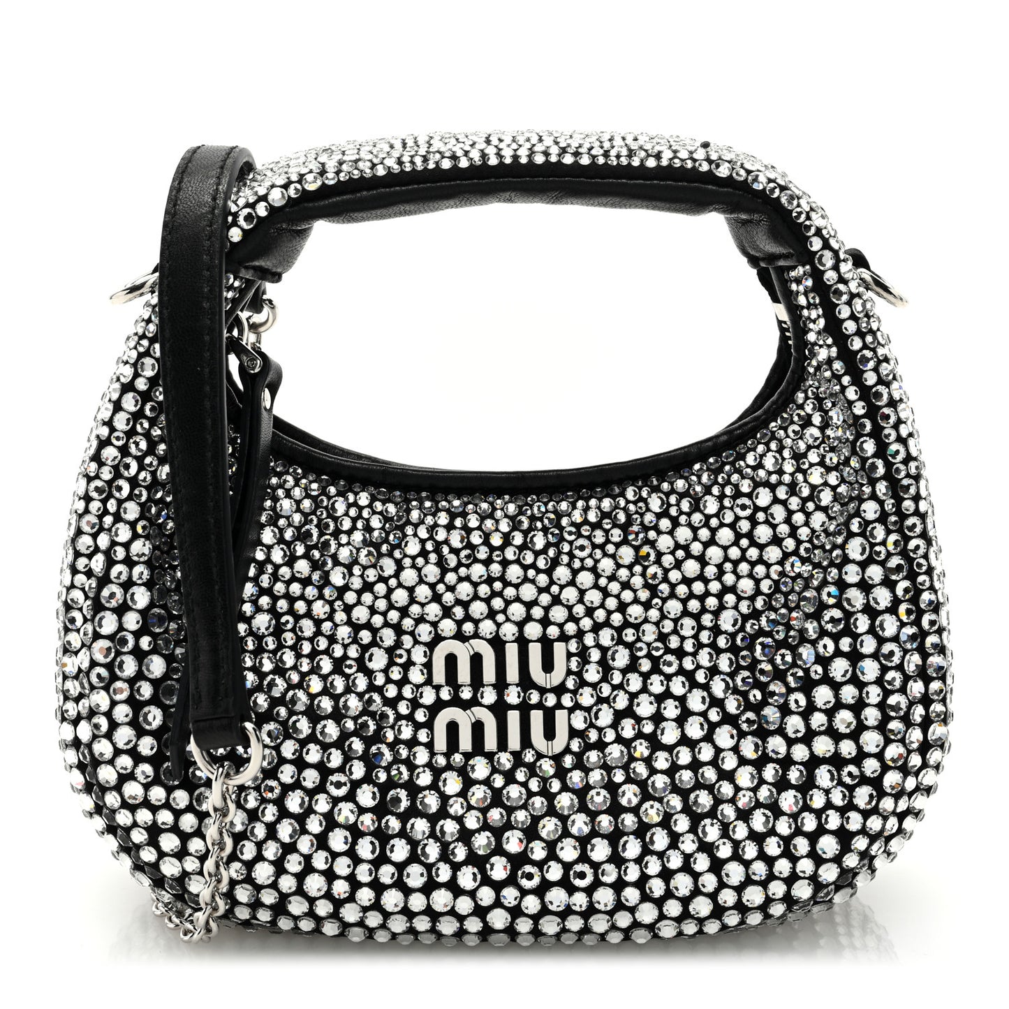 Crystal Silk Starlight Mini Wander Hobo Black