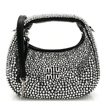 Miu Miu Crystal Silk Starlight Mini Wander Hobo Black 1 of 11