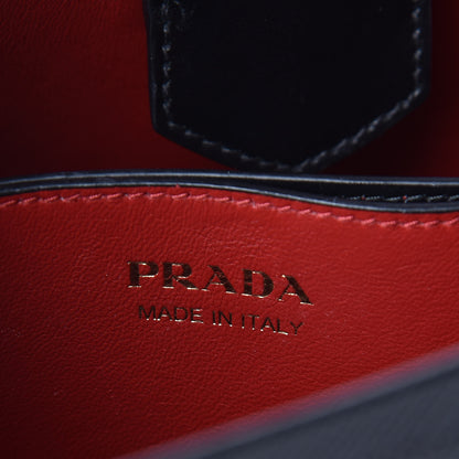 Prada Saffiano Cuir Medium Panier Bucket Bag Black Fuoco 6 of 10