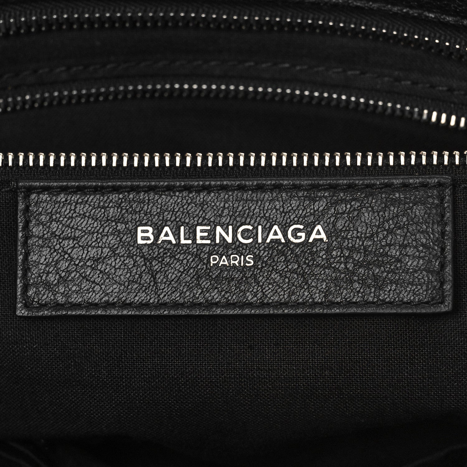 Balenciaga Agneau Classic Silver Hardware City Logo Strap Black White 6 of 9