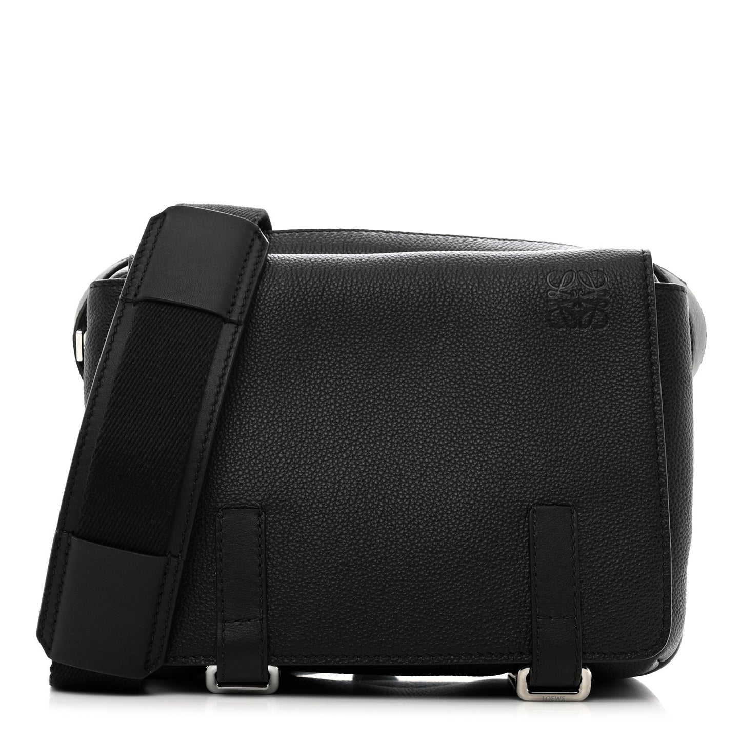 Soft Grained Calfskin XS Military Messenger Bag Black