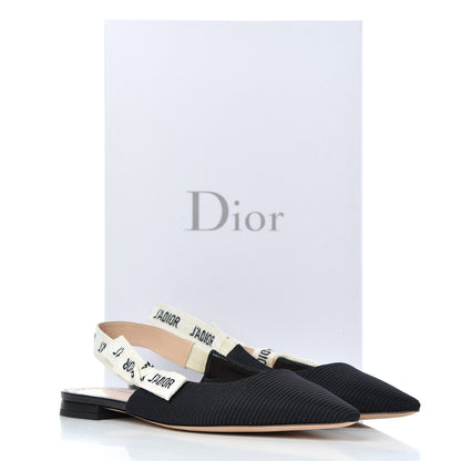 Christian Dior Technical Canvas Ribbon J'Adior Slingback Ballet Flats 36.5 Black 14 of 14