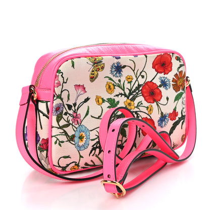 Gucci Canvas Flora Floral Shoulder Bag White Fuchsia Fluo 3 of 11