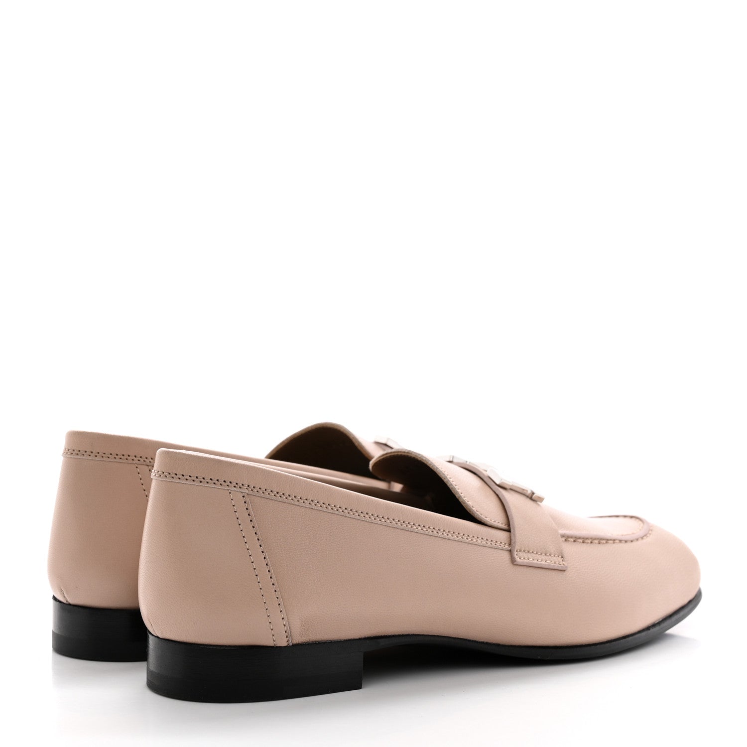 Hermes Goatskin Womens Paris Loafers 38 Beige Nude 4 of 9