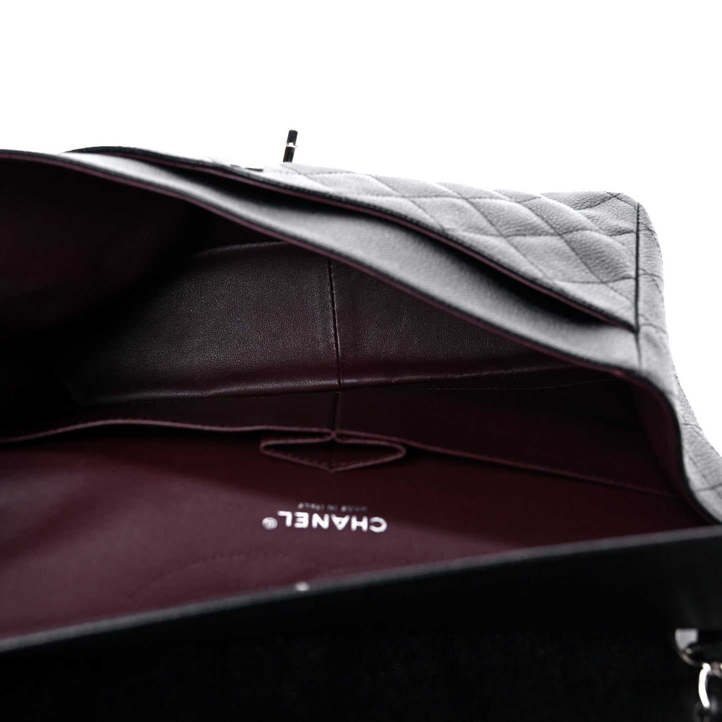 Caviar Quilted Jumbo Double Flap Black