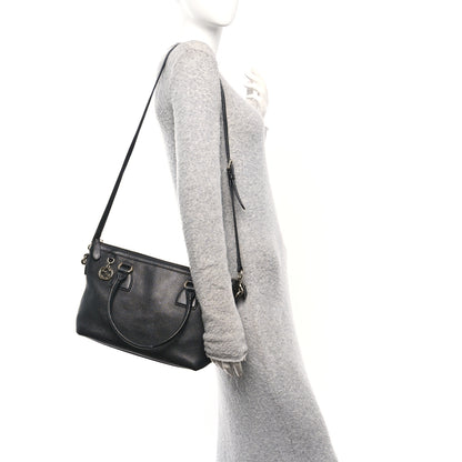 Gucci Dollar Calfskin GG Charm Satchel Black 2 of 12