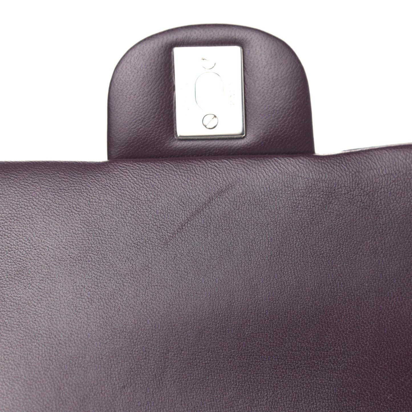 Lambskin Quilted Mini Rectangular Flap Dark Purple
