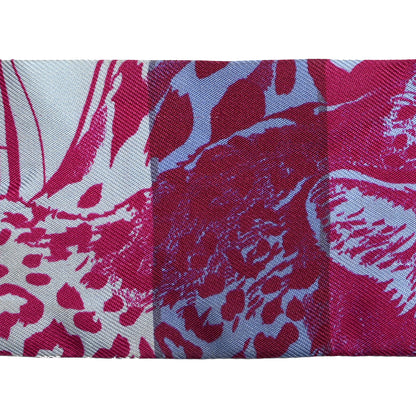 Hermes Silk Jungle Love Rainbow Twilly Fuchsia Bleu Ciel 4 of 4