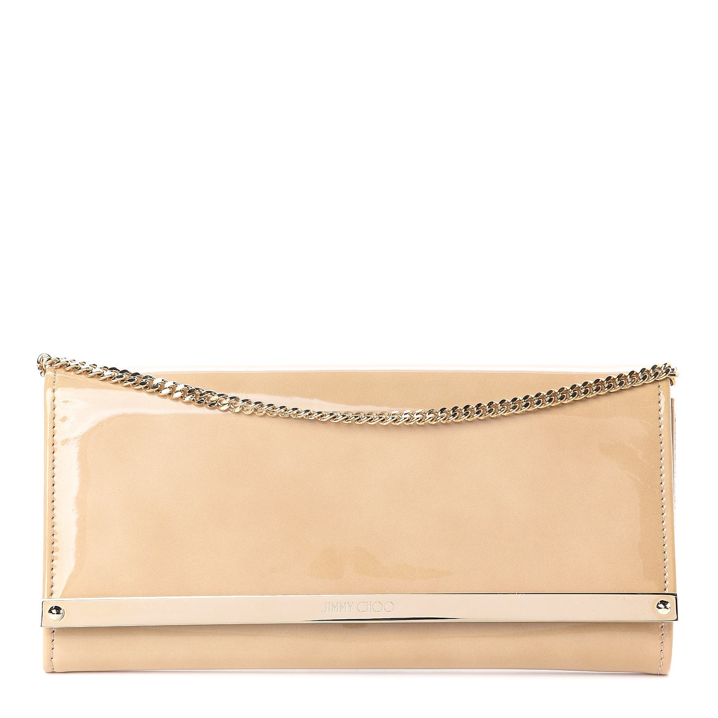 Patent Suede Milla Wallet on Chain Nude