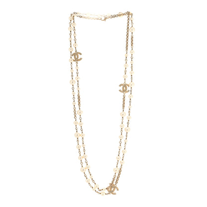 Chanel Pearl CC Long Necklace Gold 3 of 5