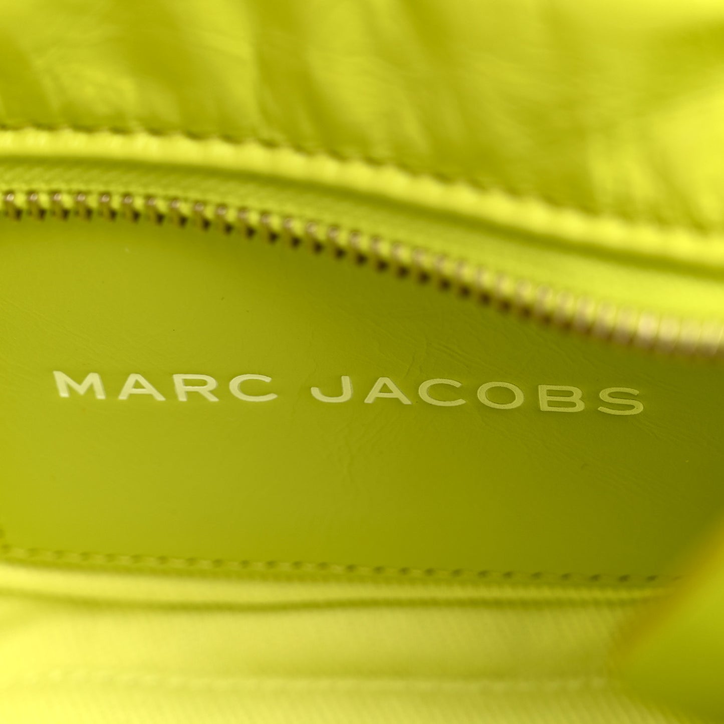 Shiny Crinkled Calfskin Mini The Tote Bag Acid Lime