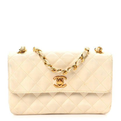 Chanel Satin Quilted Mini Flap White 1 of 11
