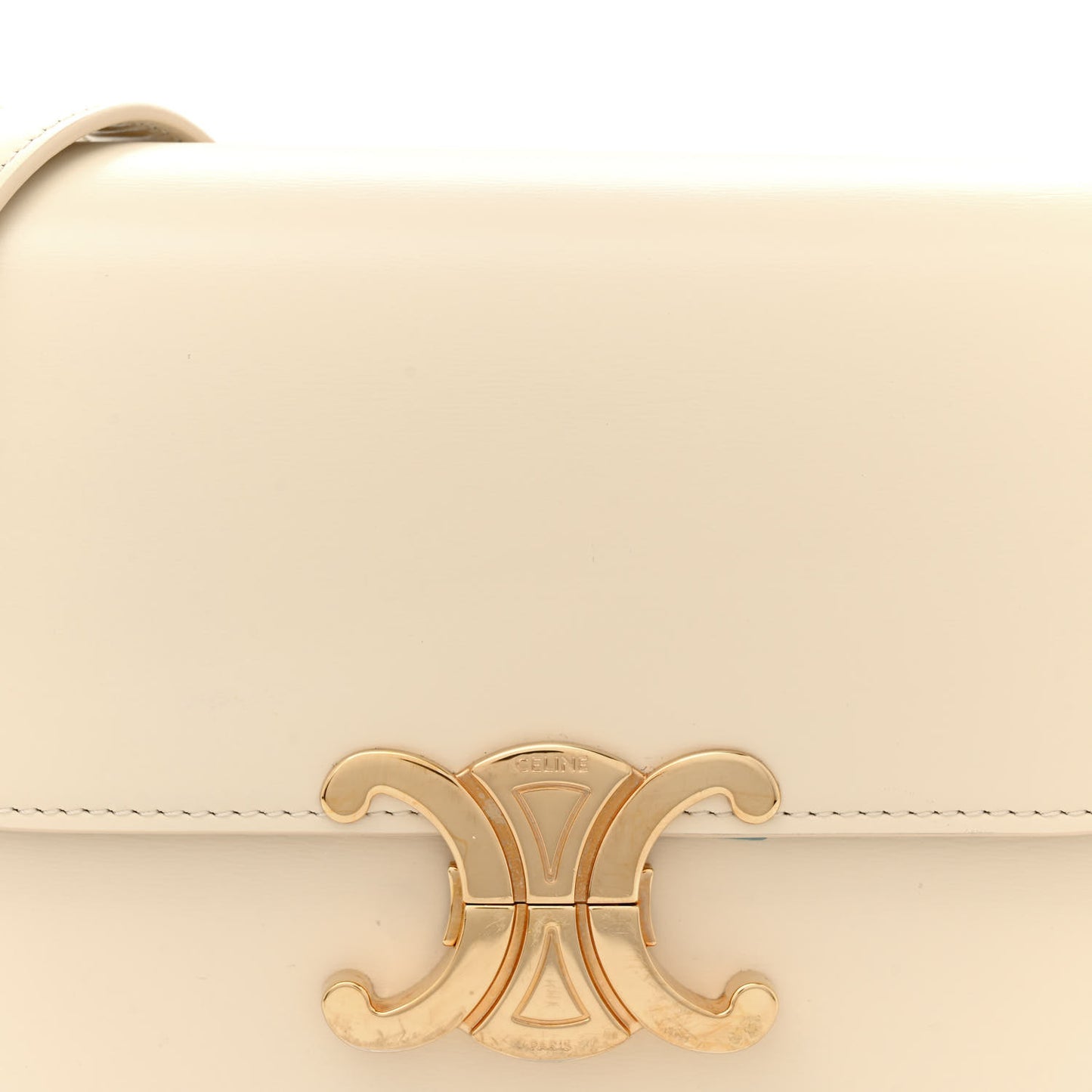 Shiny Calfskin Small Triomphe Vanilla