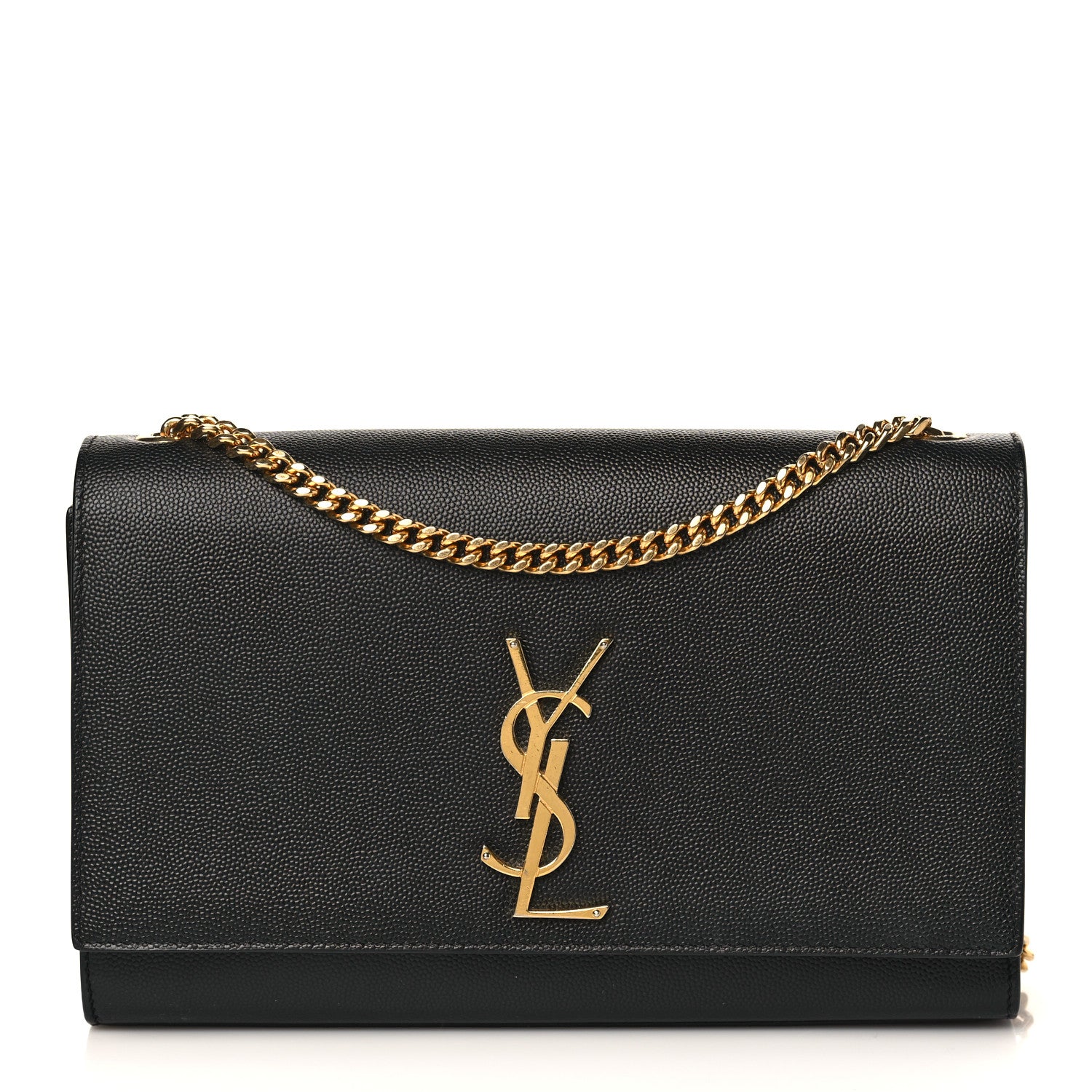 Saint Laurent Grain De Poudre Medium Classic Monogram Kate Satchel Black 1 of 9