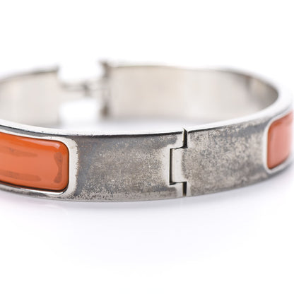 Hermes Enamel Narrow Clic Clac H Bracelet PM Orange 6 of 7