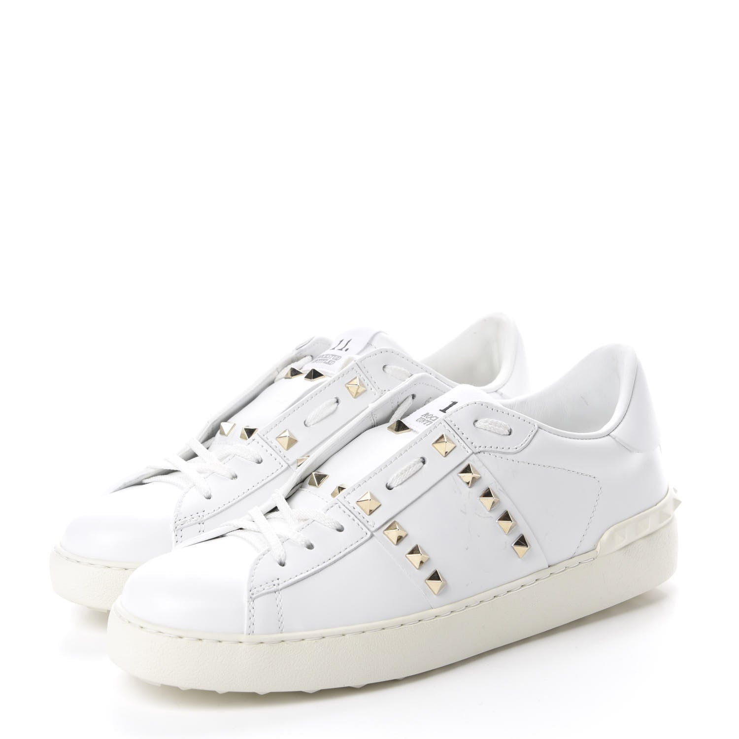 Valentino Garavani Calfskin Womens Rockstud Untitled Open Sneakers 41.5 White 3 of 13