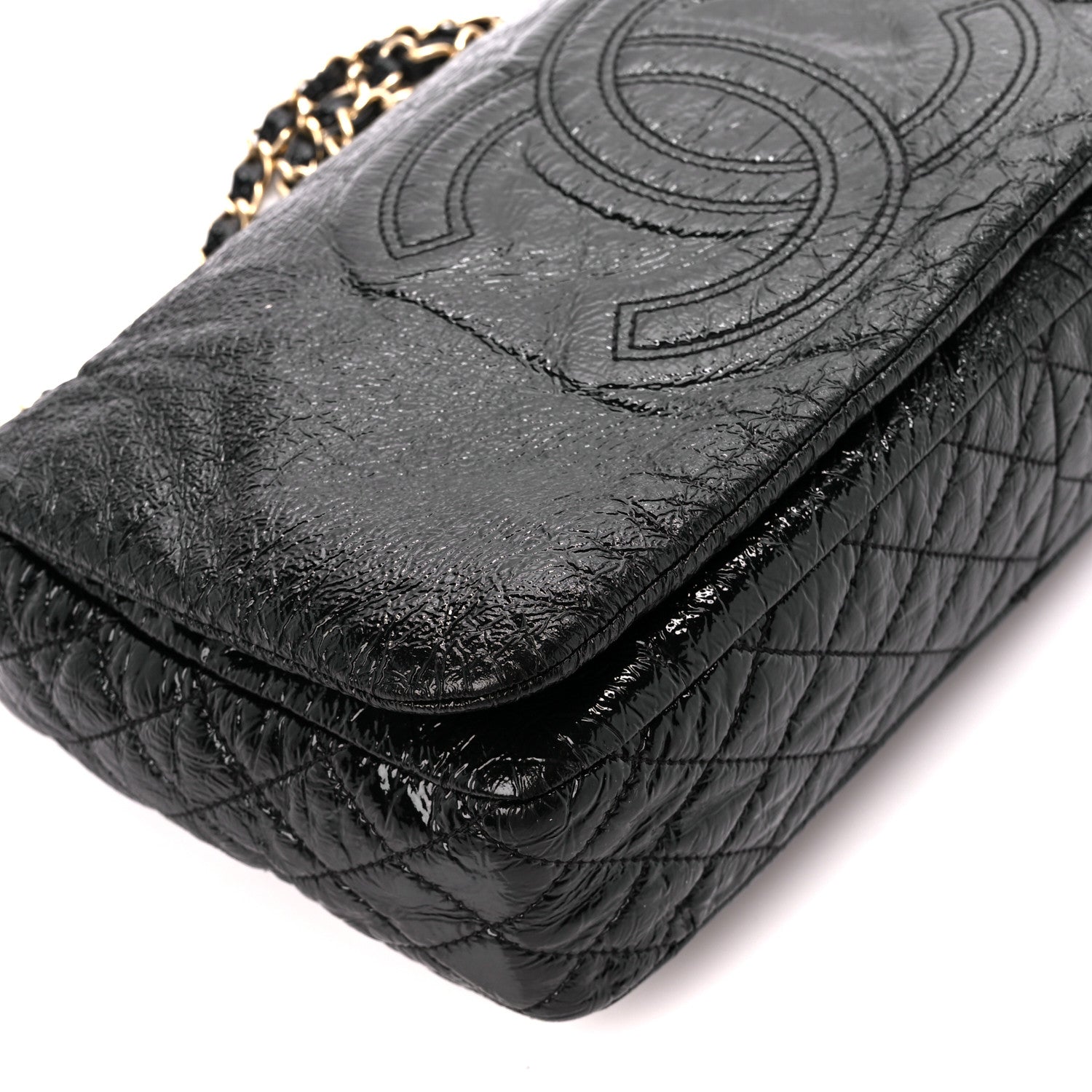Chanel Vinyl Medium Rock and Chain Flap Black Black 10 of 11