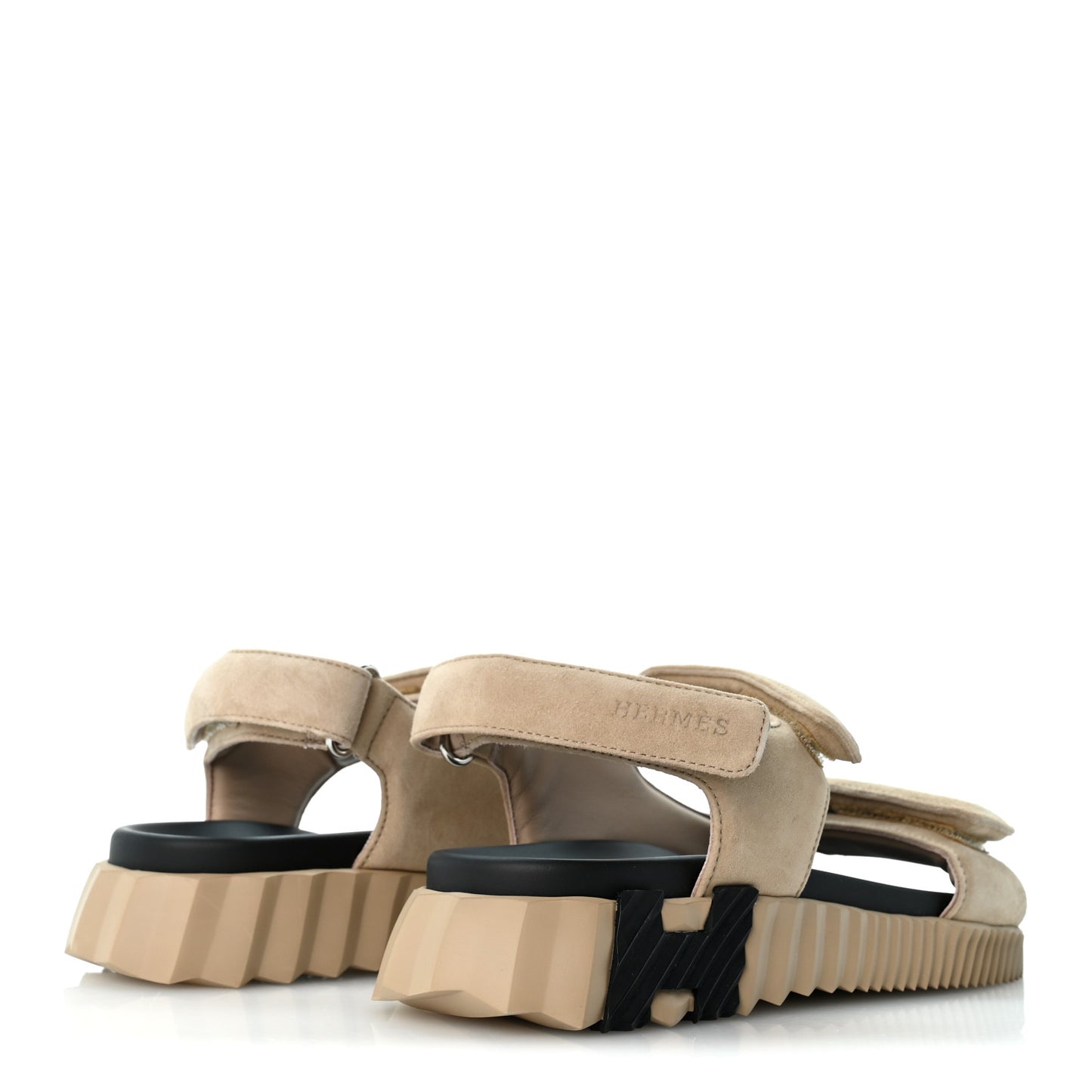 Suede Goatskin Junior Sandals 38 Beige Camel