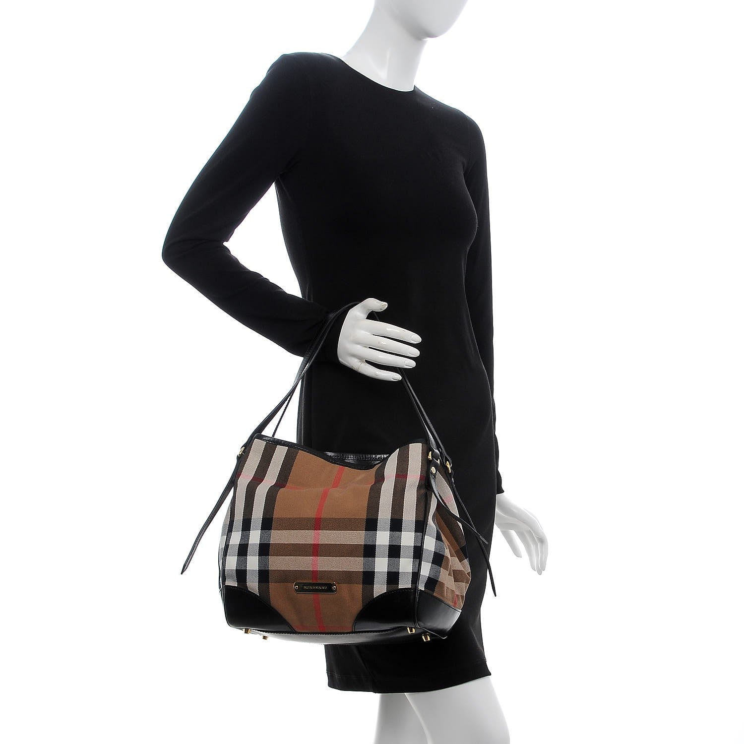 Burberry House Check Small Canterbury Tote Black 2 of 9