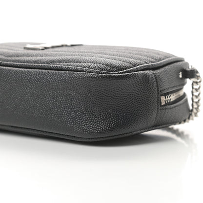Saint Laurent Grain De Poudre Matelasse Monogram Mini Lou Camera Bag Black 18 of 20