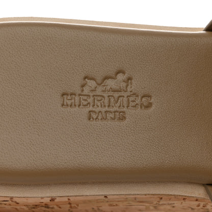 Hermes Suede Goatskin Cork Eze 30 Sandals 36 Beige Argile 7 of 9