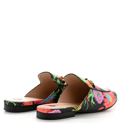 Gucci X KEN SCOTT Canvas Infinity Jenni Women's Princetown Slippers 39 Black Pink 5 of 11