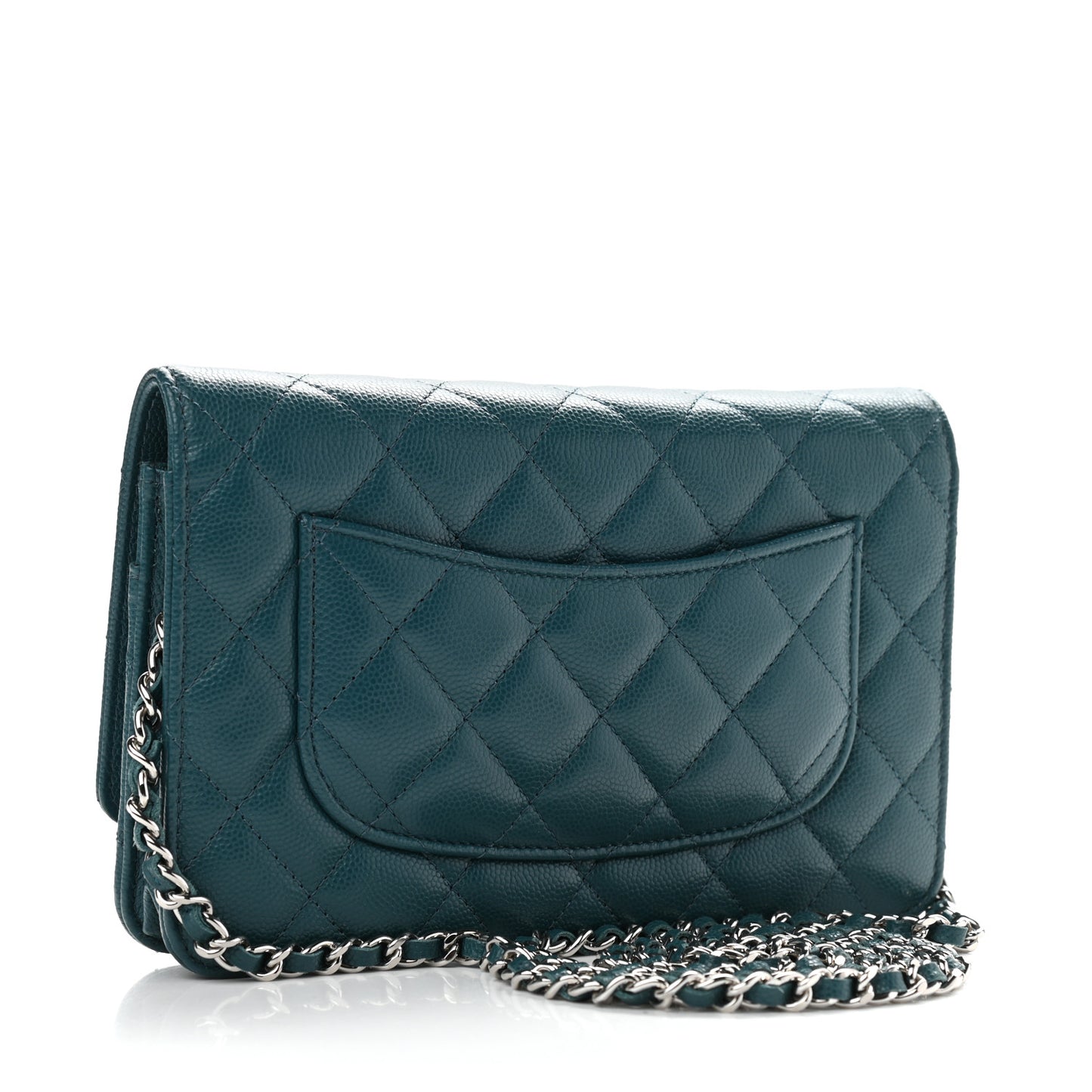 Caviar Quilted Wallet On Chain WOC Turquoise