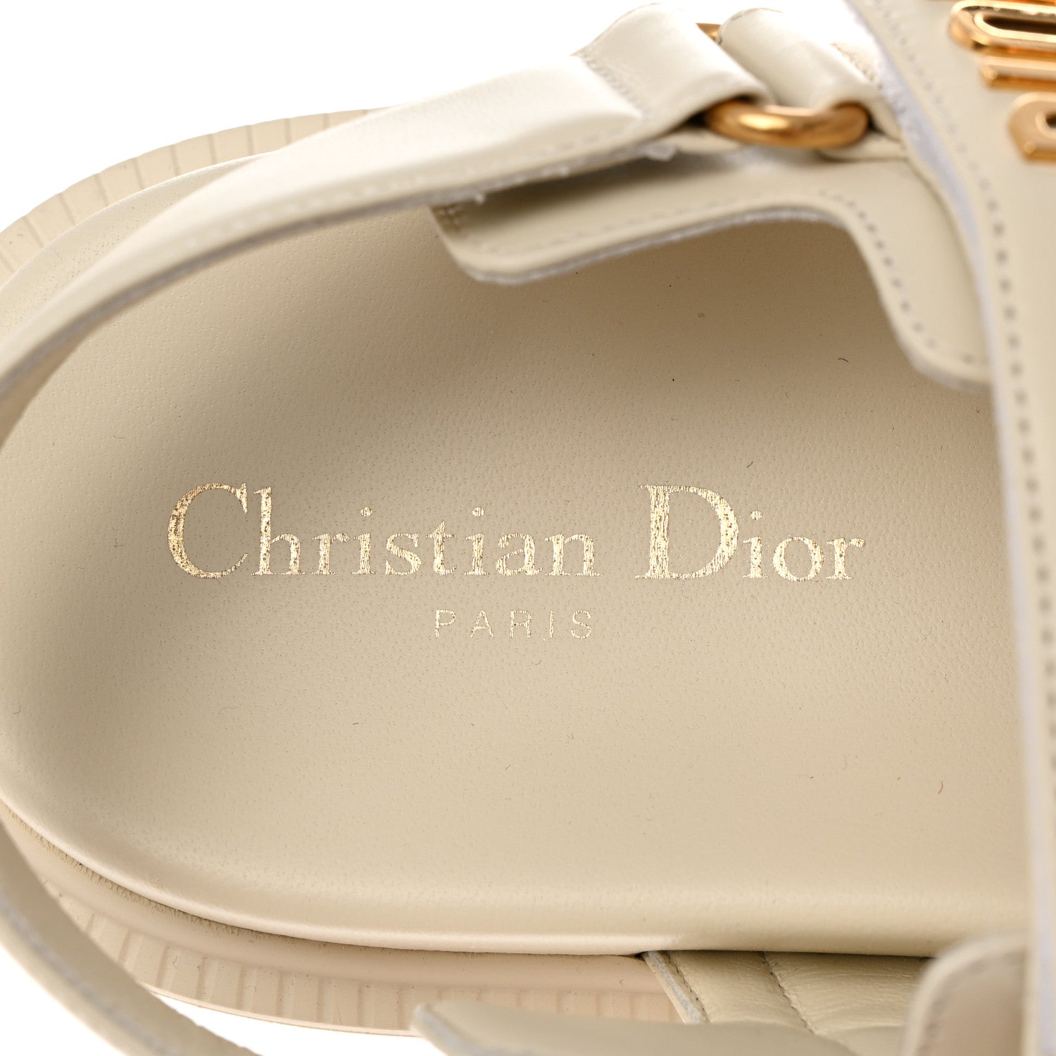 Christian Dior Lambskin Dioract 10mm Sandals 38 Off White 7 of 9
