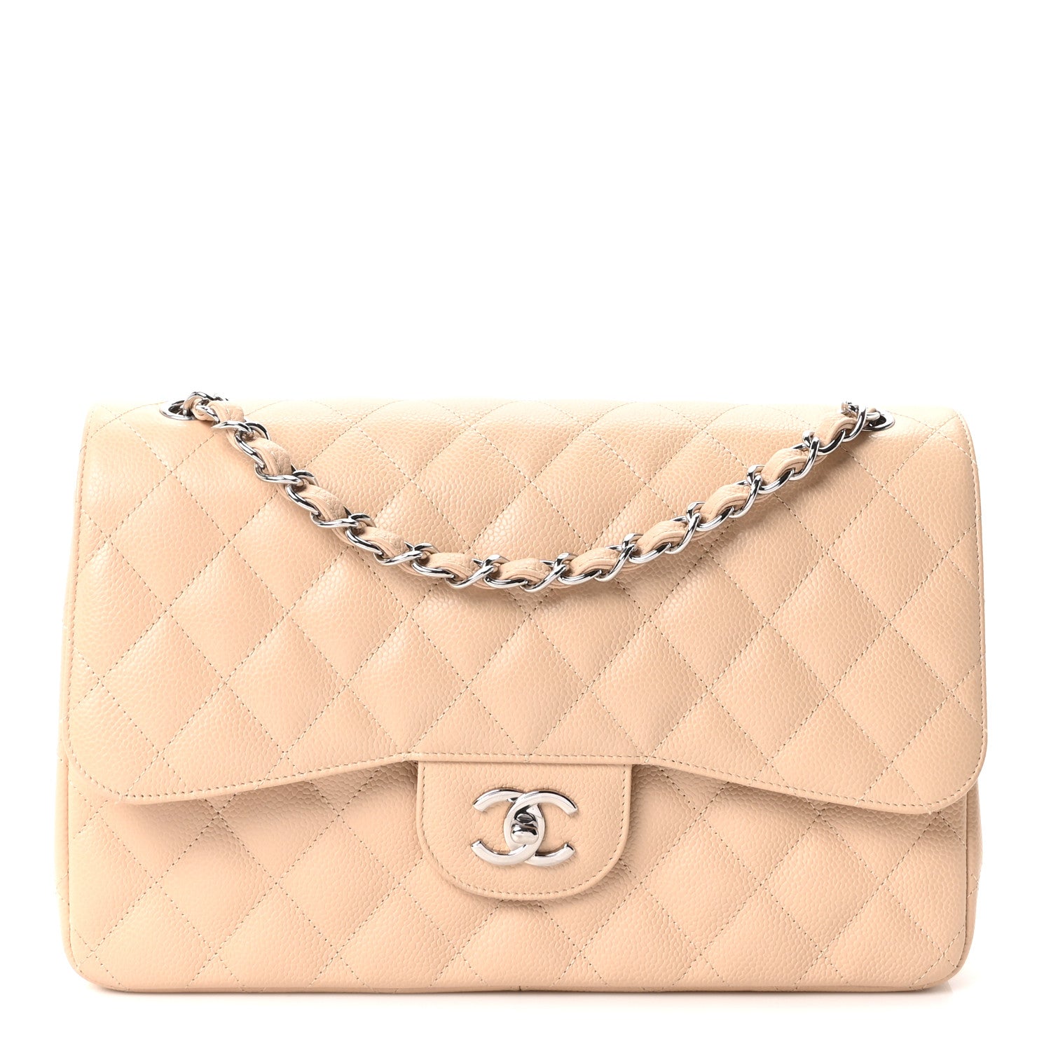 Chanel Caviar Quilted Jumbo Double Flap Beige Clair 1 of 11