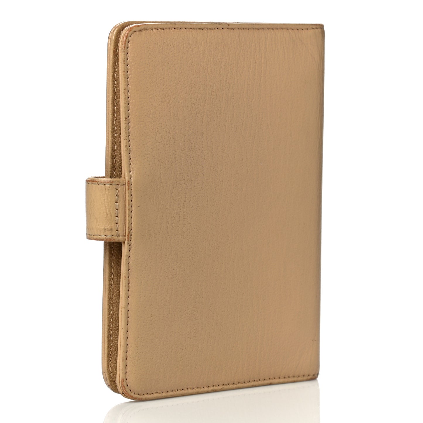 Goatskin Small Ring Agenda Planner Beige