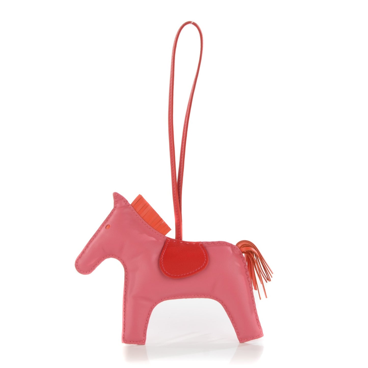 Milo Lambskin Grigri Rodeo Horse Bag Charm GM Rose Azalee Orange Poppy