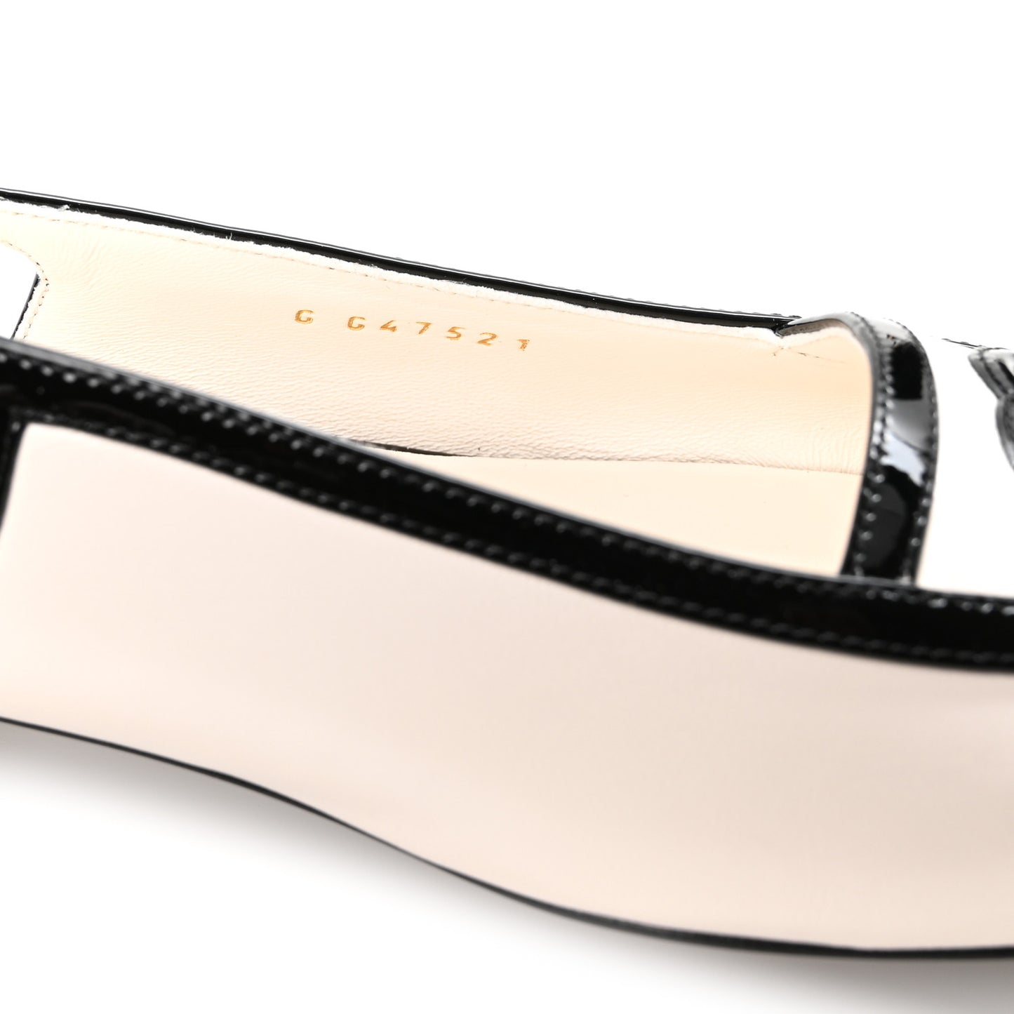 Lambskin Patent Calfskin CC Slingback Sandals 36 White Black