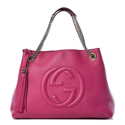 Gucci Cellarius Calfskin Medium Soho Chain Shoulder Bag Bright Bouganville 1 of 19
