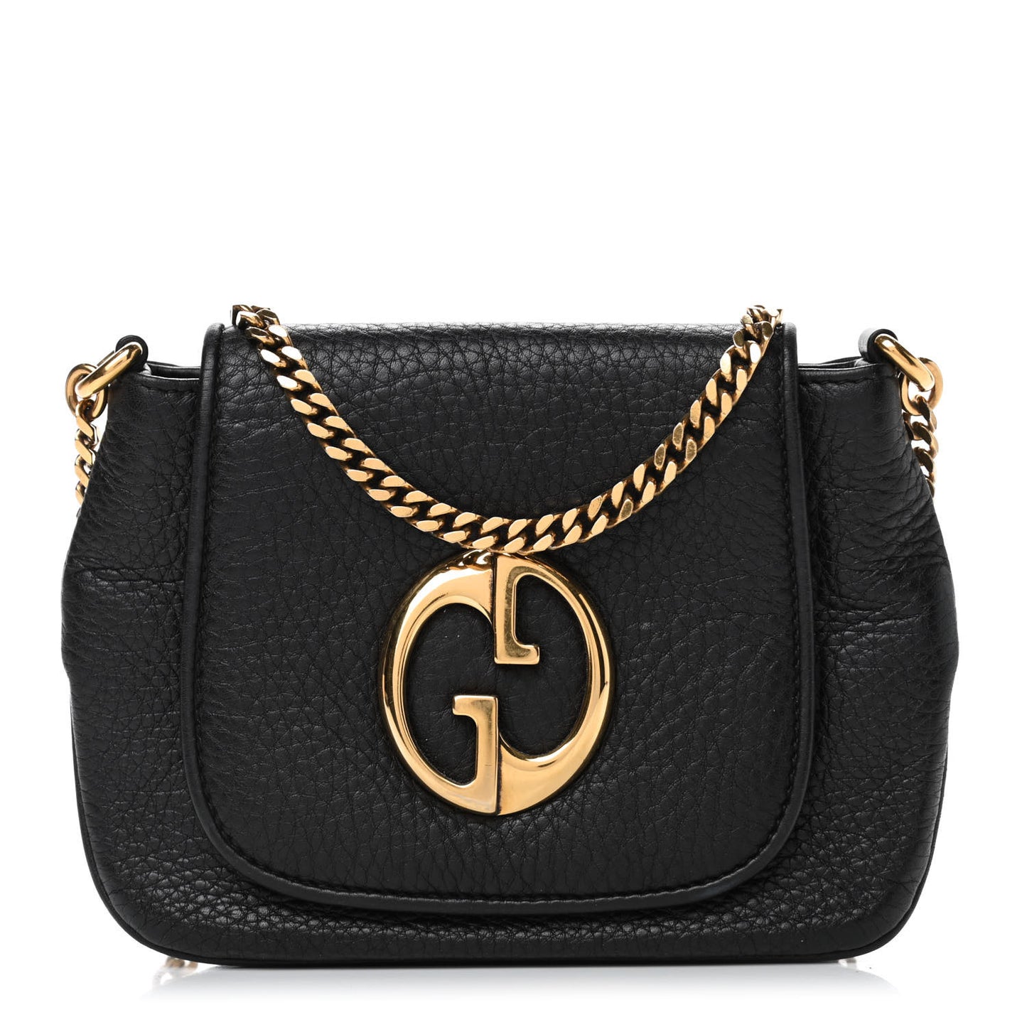 Pebbled Calfskin Small 1973 Chain Shoulder Bag Black