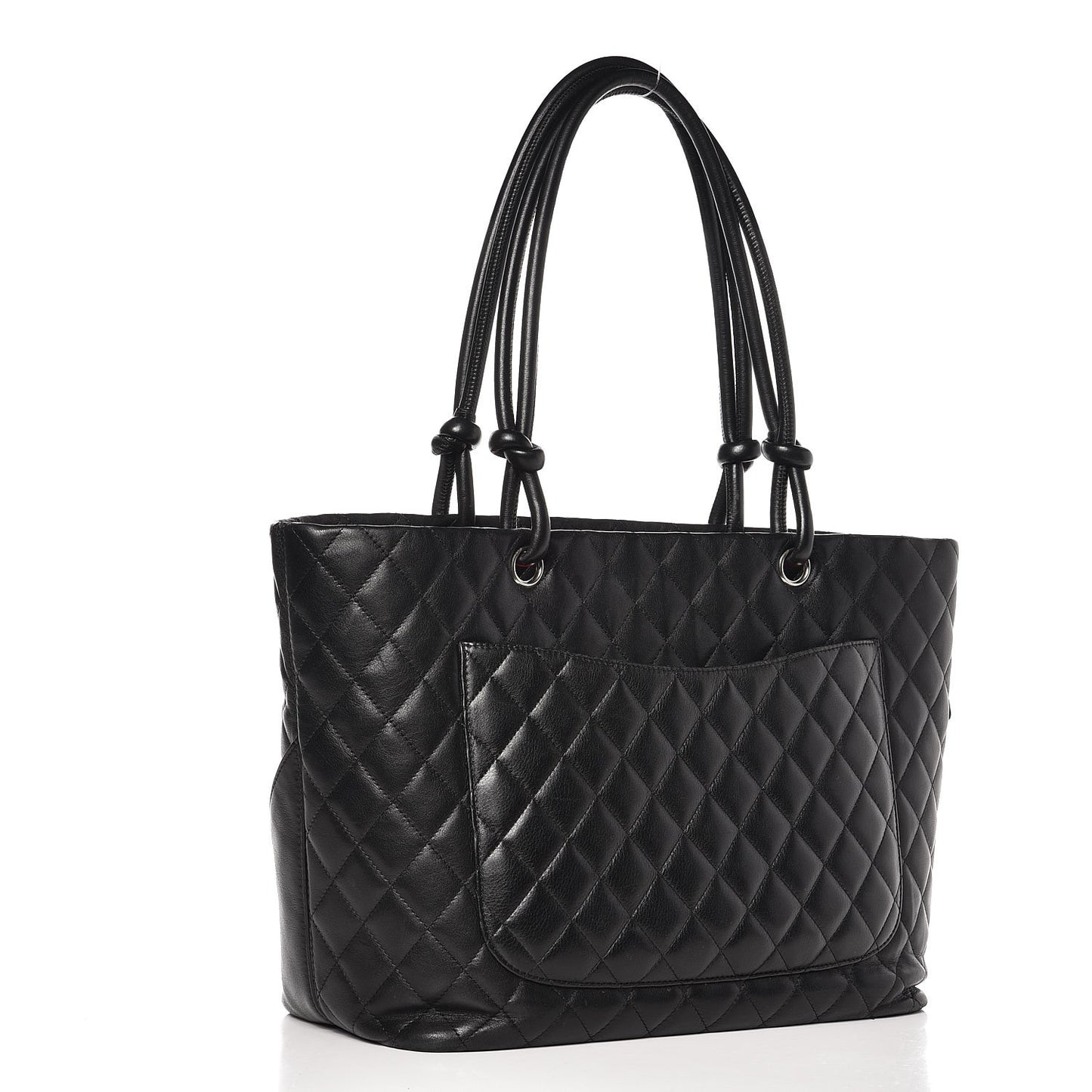 Calfskin Quilted Large Cambon Tote Black