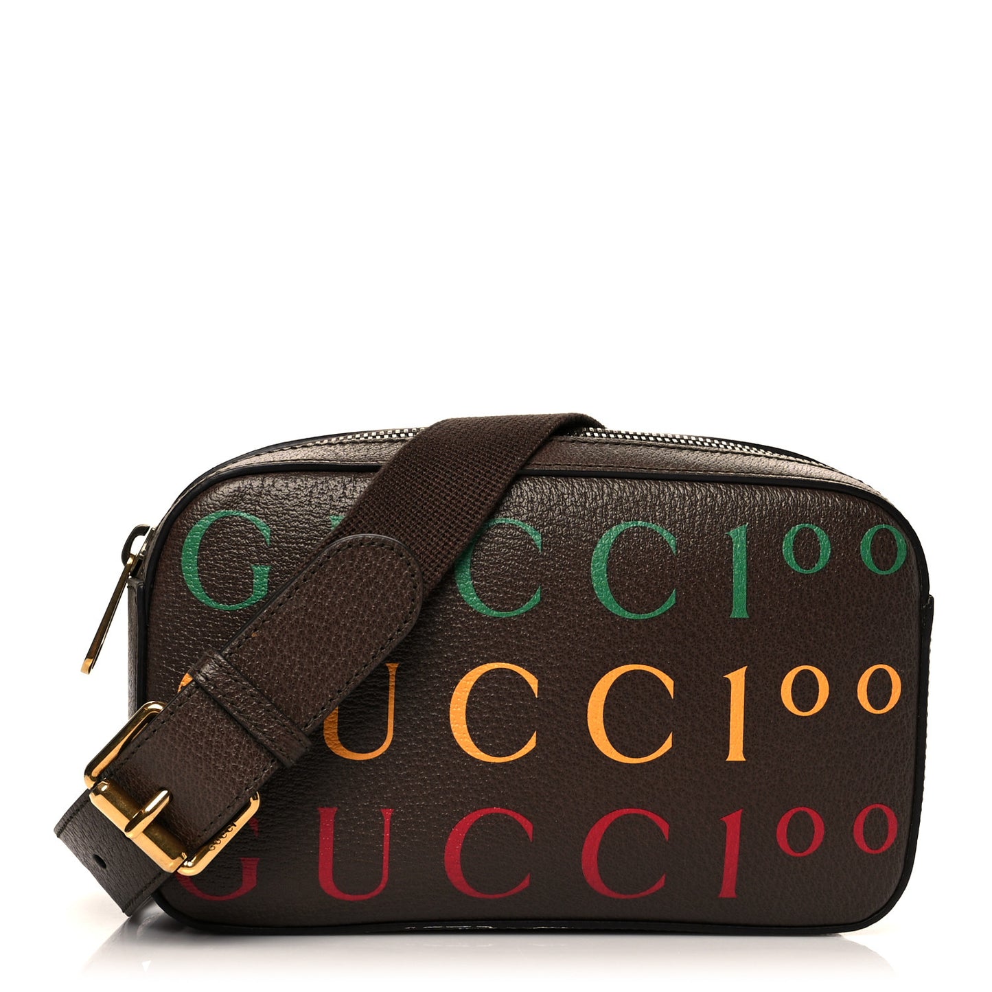 Textured Dollar Calfskin Gucci 100 Aria Belt Bag 90 36 New Acero Multicolor