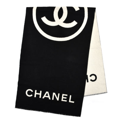 Chanel Cashmere CC Scarf Black White 2 of 4