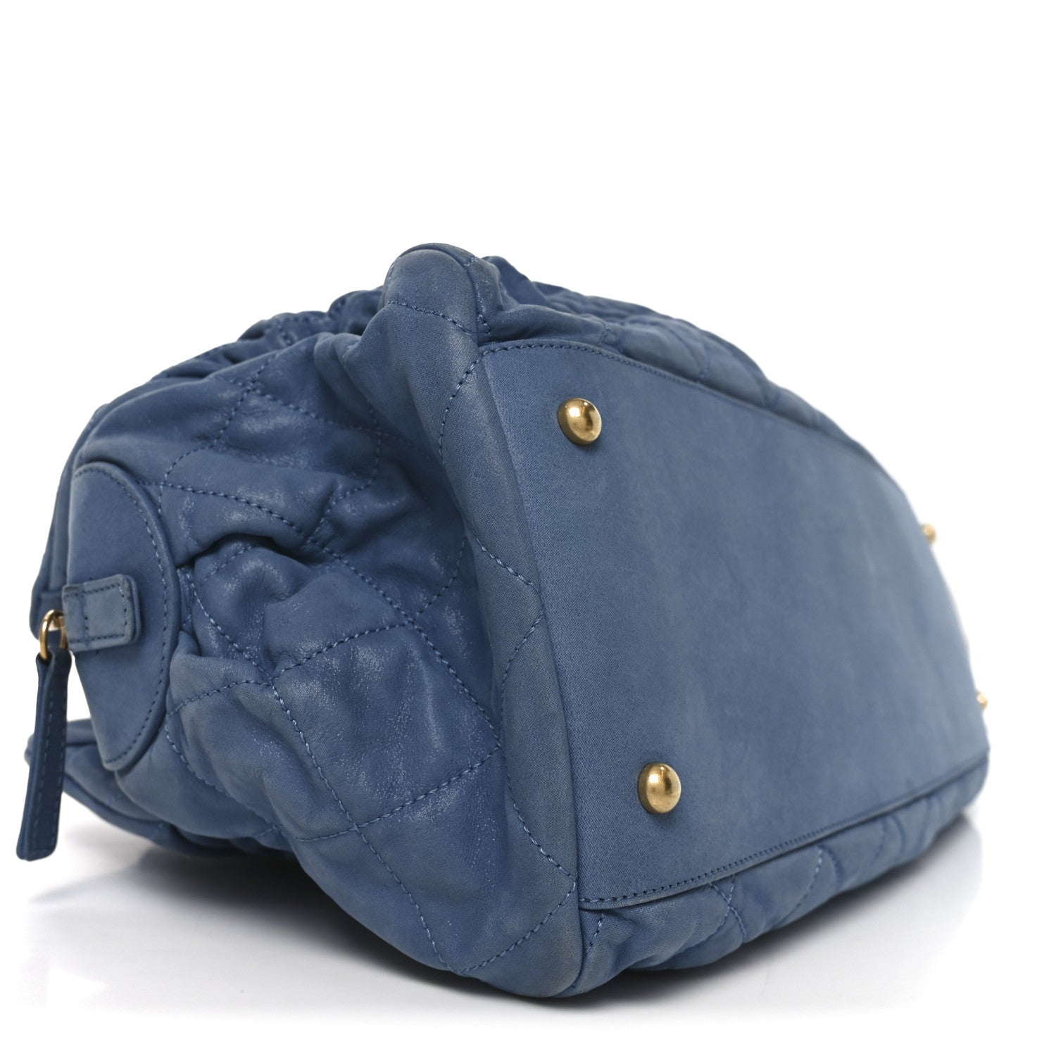 CHANEL ブルーキルティングバッグ Chanel Iridescent Calfskin Chic Quilt Bowling Bag Blue 1858833