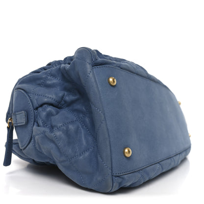 Chanel Iridescent Calfskin Chic Quilt Bowling Bag Blue 9 of 10