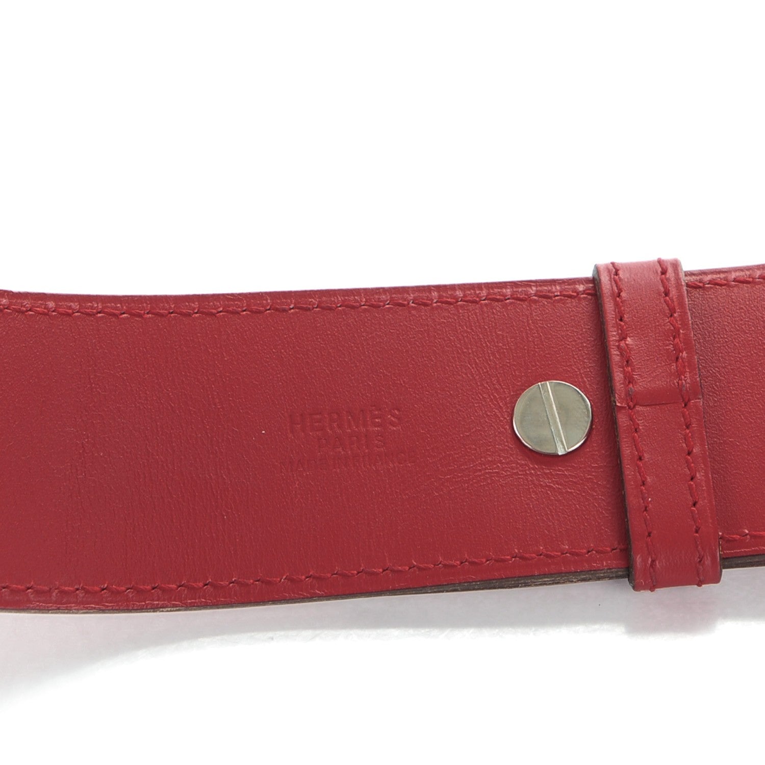 Hermes Chamonix Wide Belt 90 Rouge Vif 3 of 8