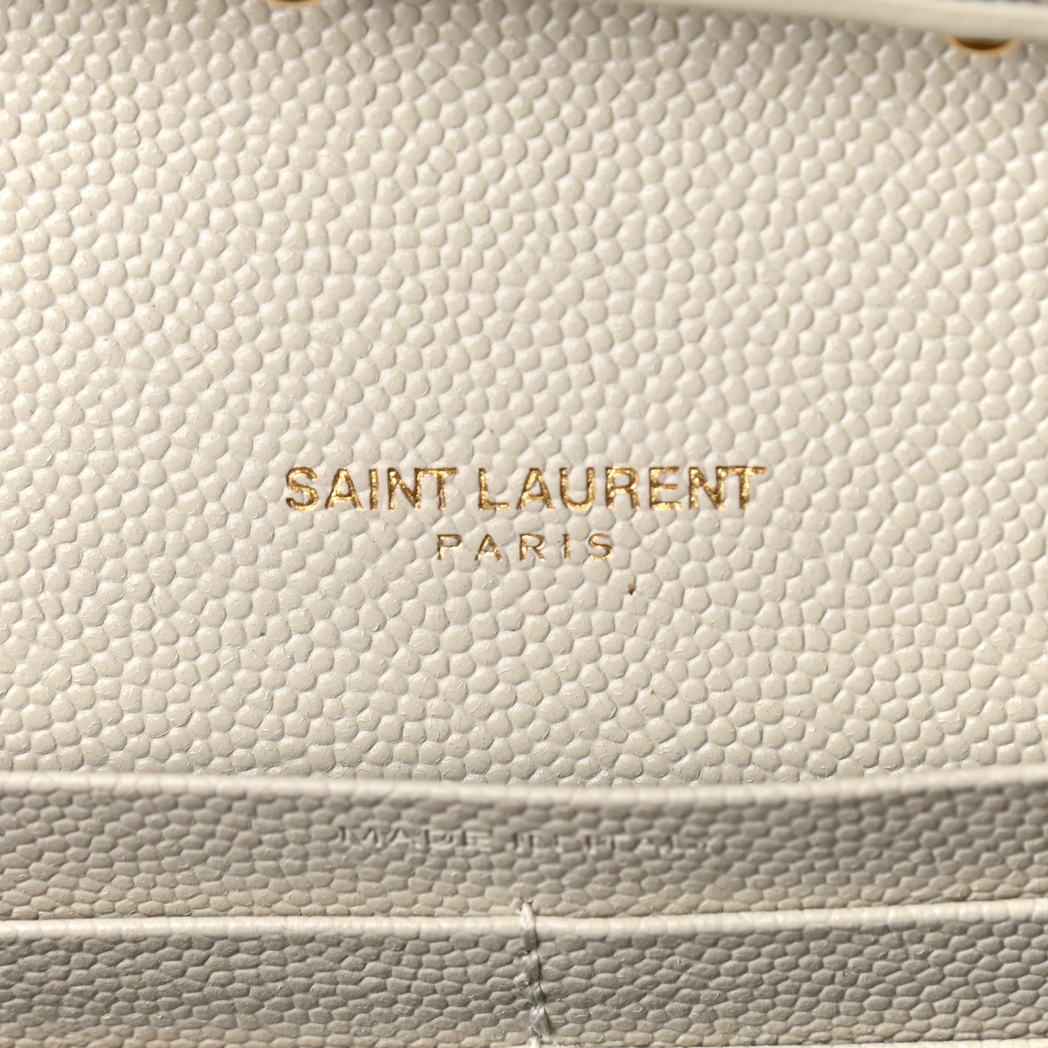 Saint Laurent Grain De Poudre Mixed Matelasse Triquilt Monogram Chain Wallet Crema Soft 7 of 9