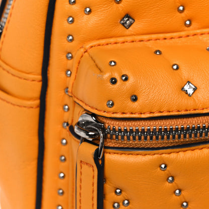 MCM Lambskin Diamond Disco Mini Stark Backpack Yellow 15 of 16