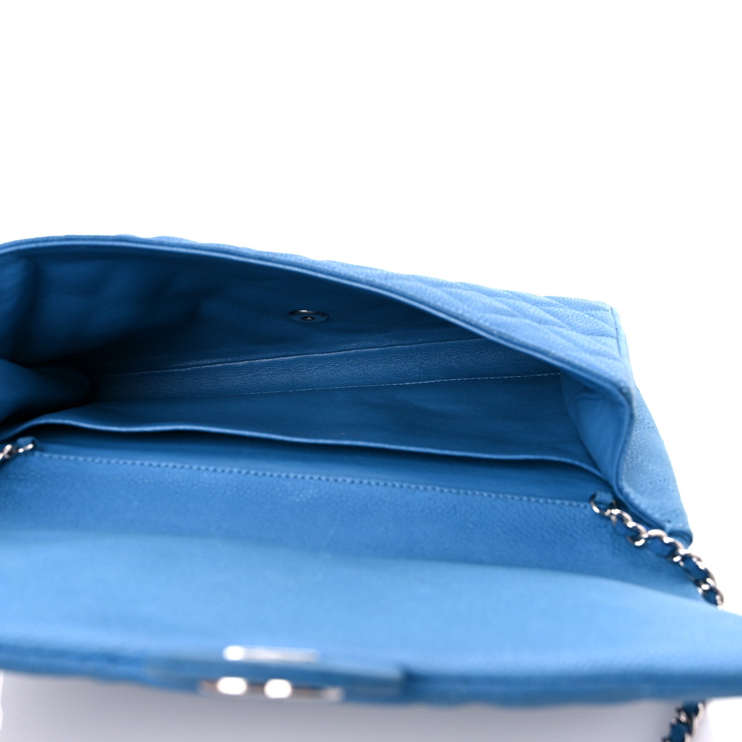 Chanel Iridescent Caviar Quilted Clutch With Chain Flap Blue 4 of 19