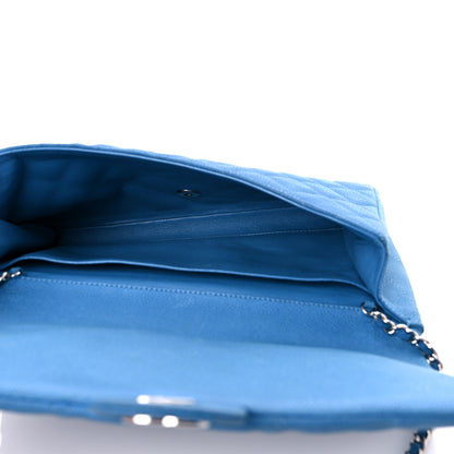 Chanel Iridescent Caviar Quilted Clutch With Chain Flap Blue 4 of 19