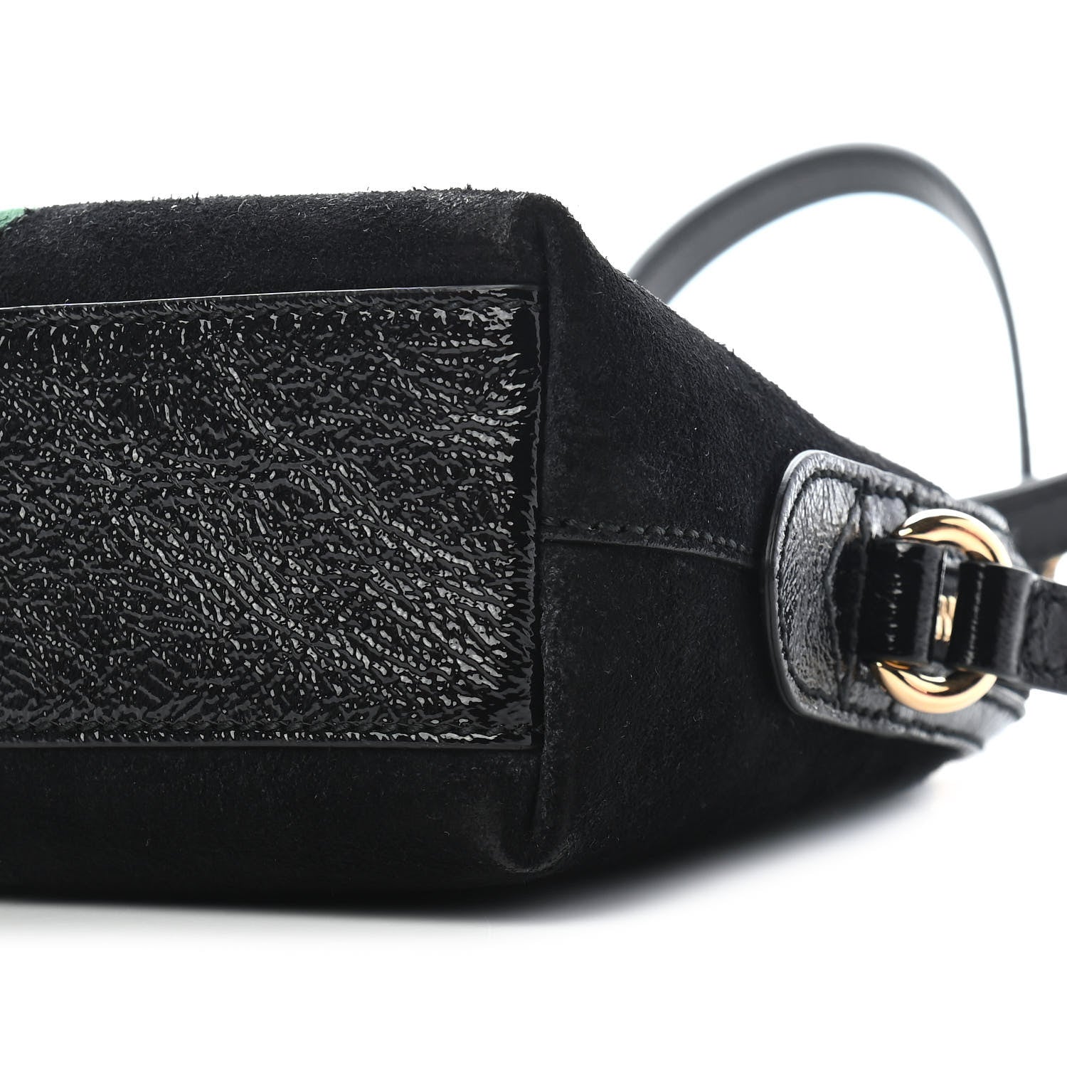 Gucci Suede Patent Web GG Small Ophidia Dome Shoulder Bag Black 9 of 9