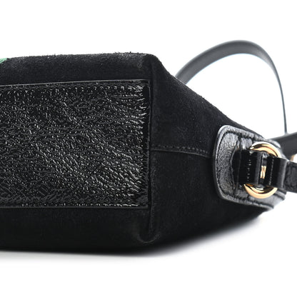 Gucci Suede Patent Web GG Small Ophidia Dome Shoulder Bag Black 9 of 9