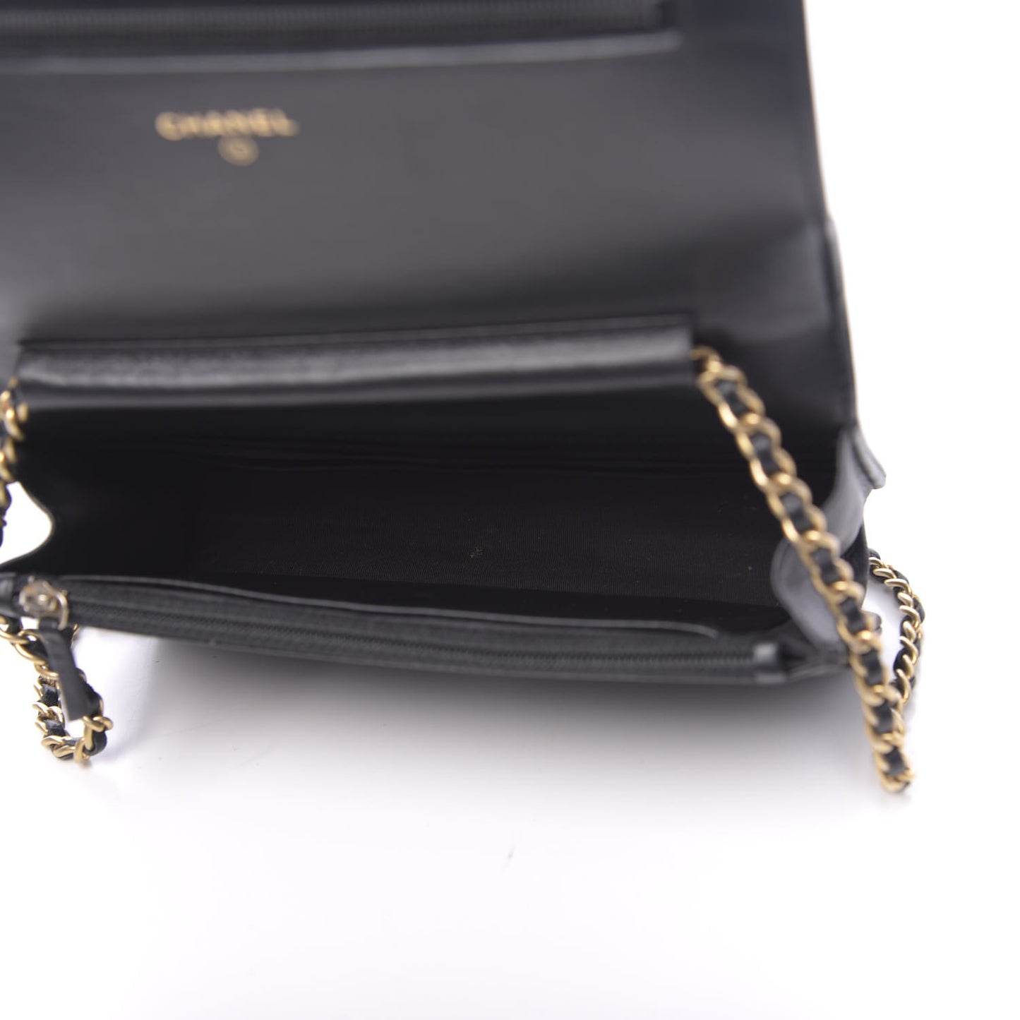 Caviar Quilted Boy Wallet On Chain WOC Black