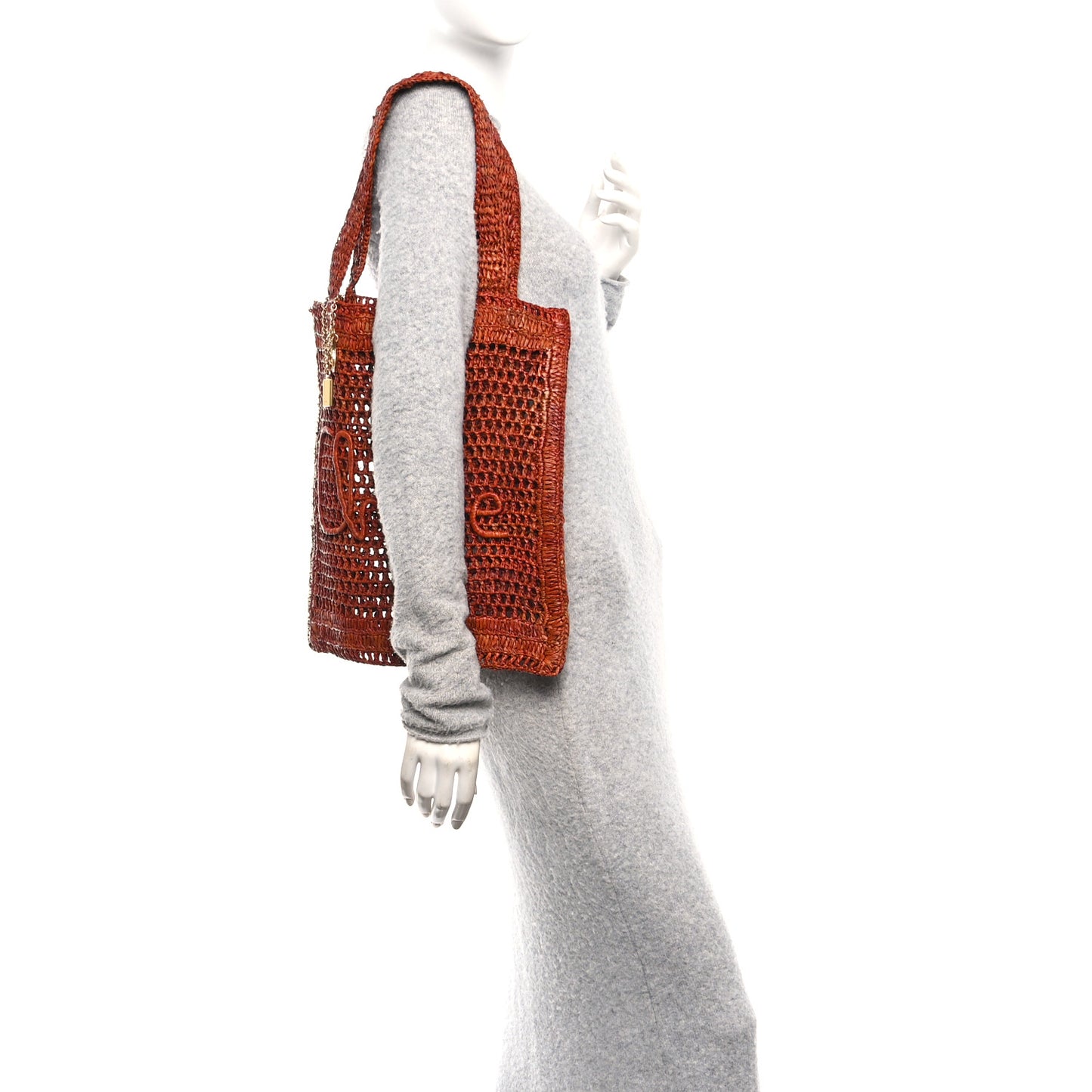 Raffia Summer Banana Tote Clay Brown